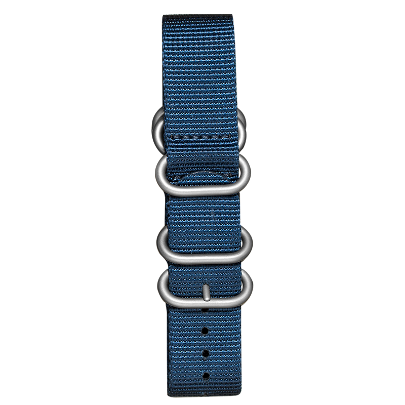 Canvas Strap | Plain Weave | Pin Buckle | Blue | 22mm