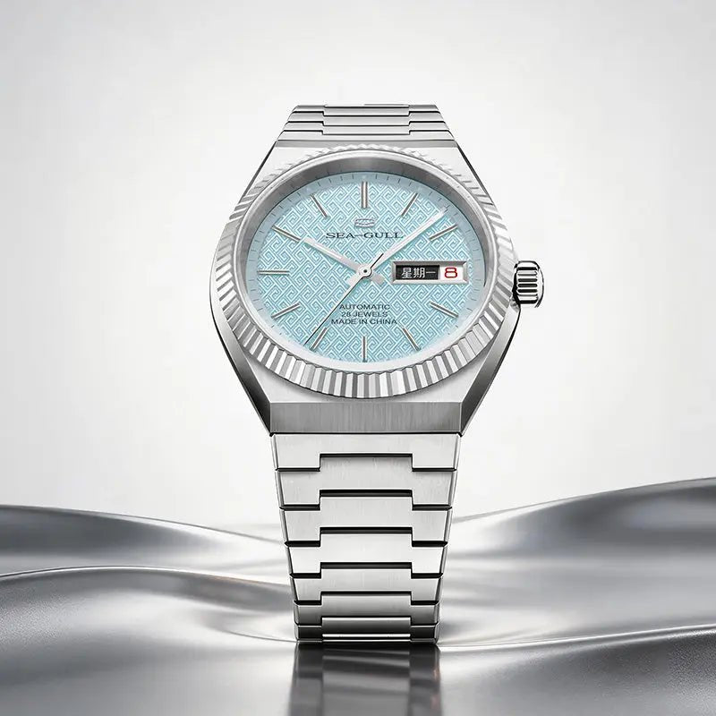 Reissue | Fluted Bezel | Day-Date Display | Ancient Cloud Motif Dial | 38mm - Sea-Gull Watch Official Store