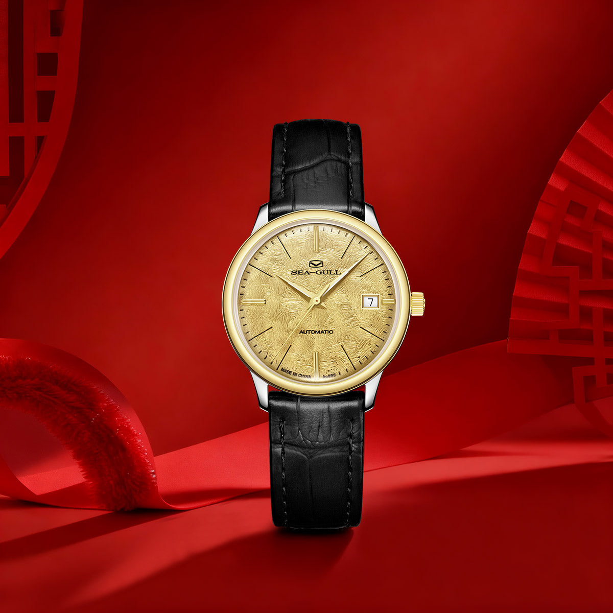 18K Gold-plated | Couple Watch | Business | Calendar | 42mm/36mm Sea-Gull Watch Official Store