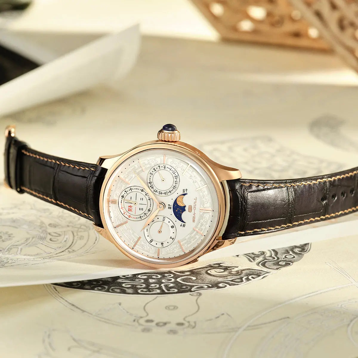 Tourbillon | Moon Phase | Perpetual Calendar | Minute Timer | 46mm Sea-Gull