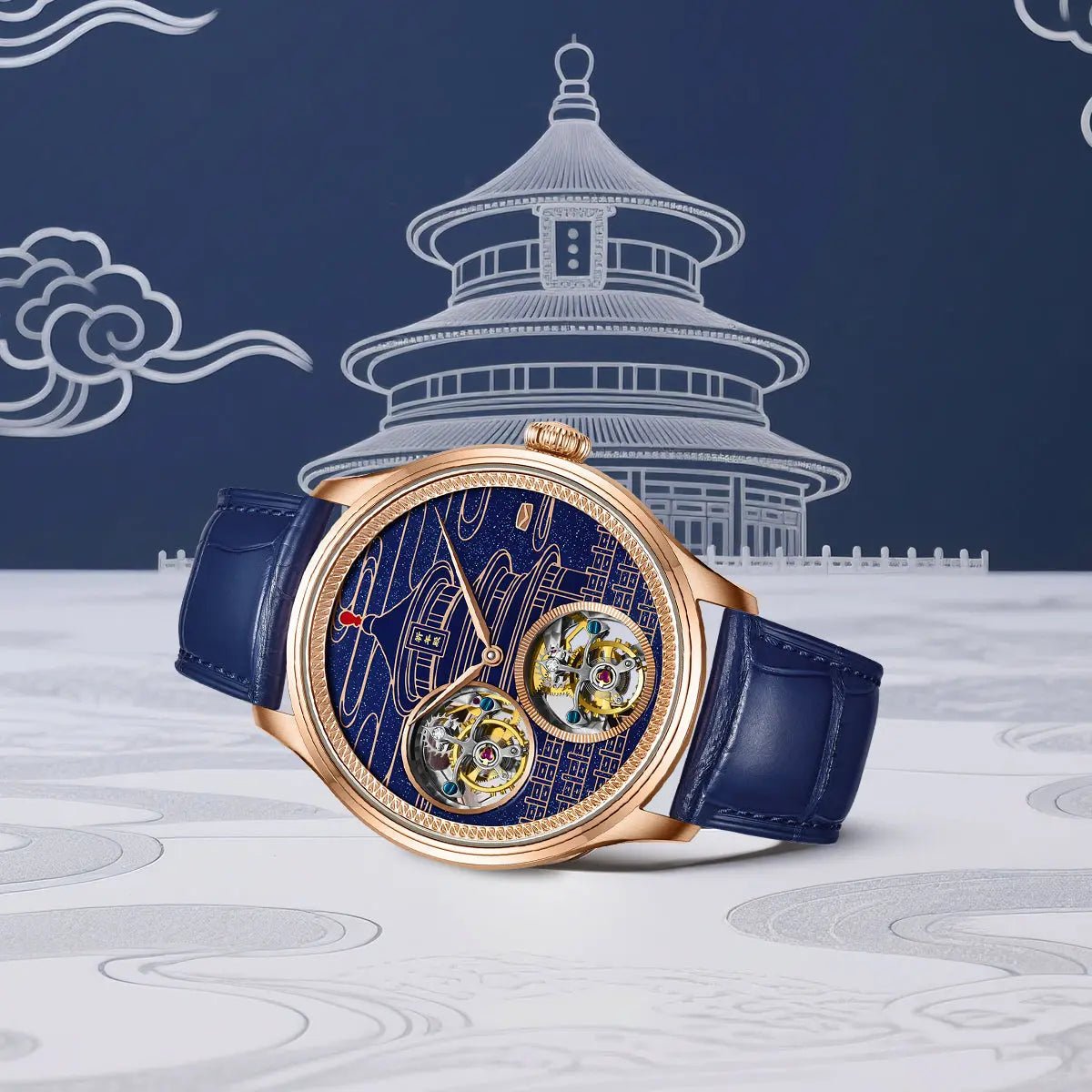 Double Tourbillon | Starry Sky Dial | Temple of Heaven Edition | 43mm - Sea-Gull Watch Official Store