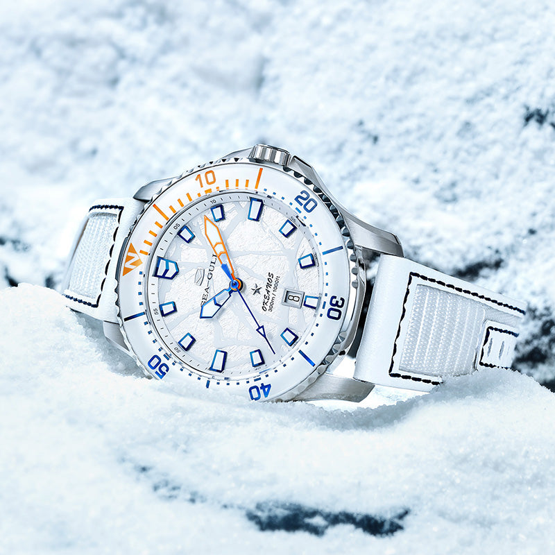 Serie Oceánica Pro | Ala de Hielo | Titanio | 300m Impermeable | 43mm