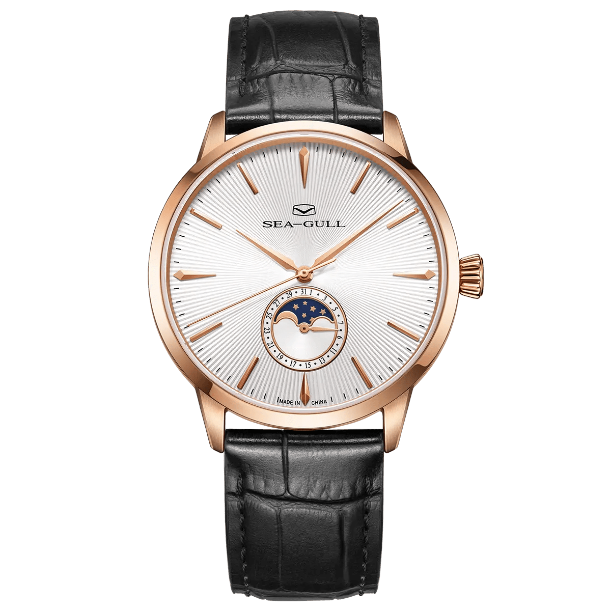 Moon Phase | Sub-dial | Sunray Pattern | Business | 39.5mm - Sea-Gull Watch Official Store