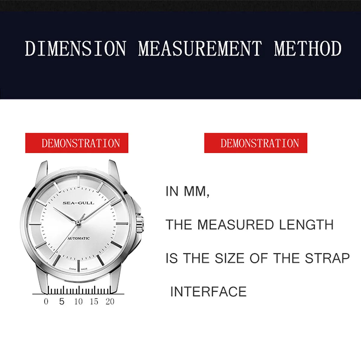 Leather Strap | Push Button Hidden Clasp | 20mm/22mm Sea-Gull