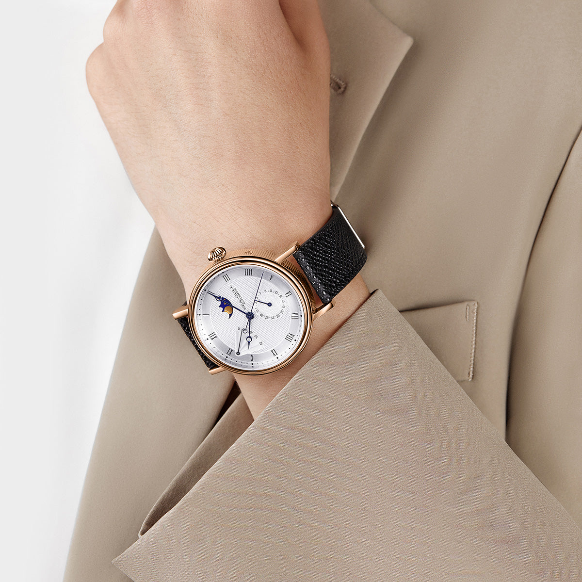 Mondphase | Geschäft | Vollständiger Kalender | Energieindikator | 41mm