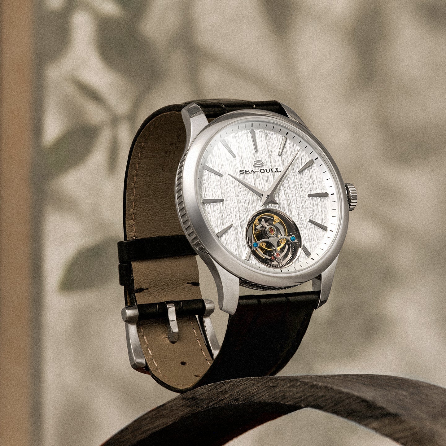 Ultra-thin Automatic Tourbillon | 9.35mm Thickness | Chinese Guqin Texture Dial | 42mm Sea-Gull