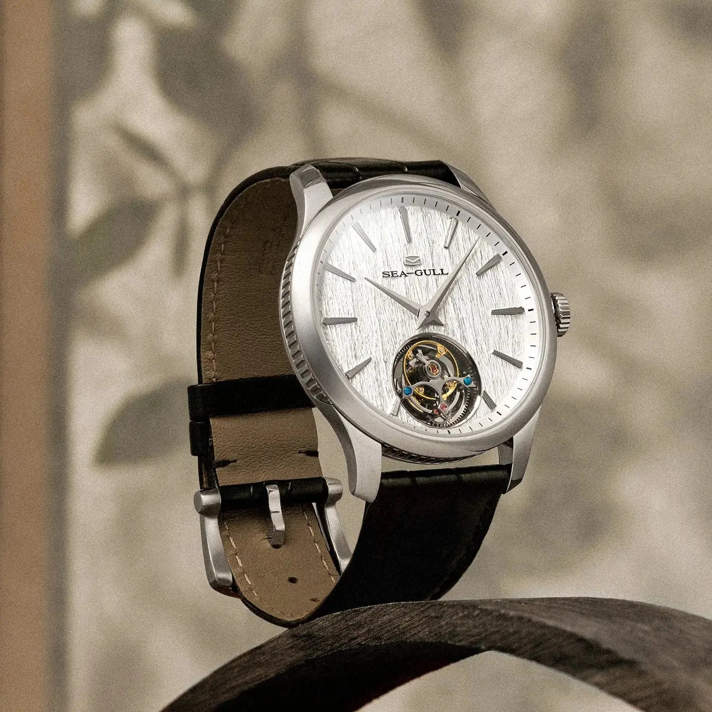 Ultra-thin Automatic Tourbillon | 9.35mm Thickness | Chinese Guqin Texture Dial | 42mm Sea-Gull