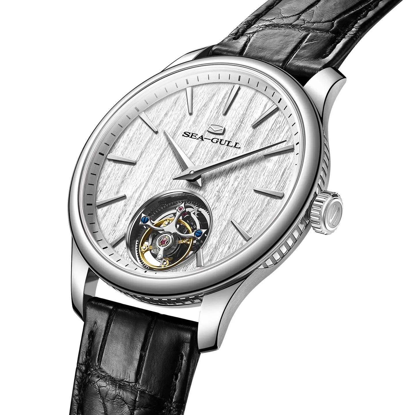 Ultra-thin Automatic Tourbillon | 9.35mm Thickness | Chinese Guqin Texture Dial | 42mm Sea-Gull