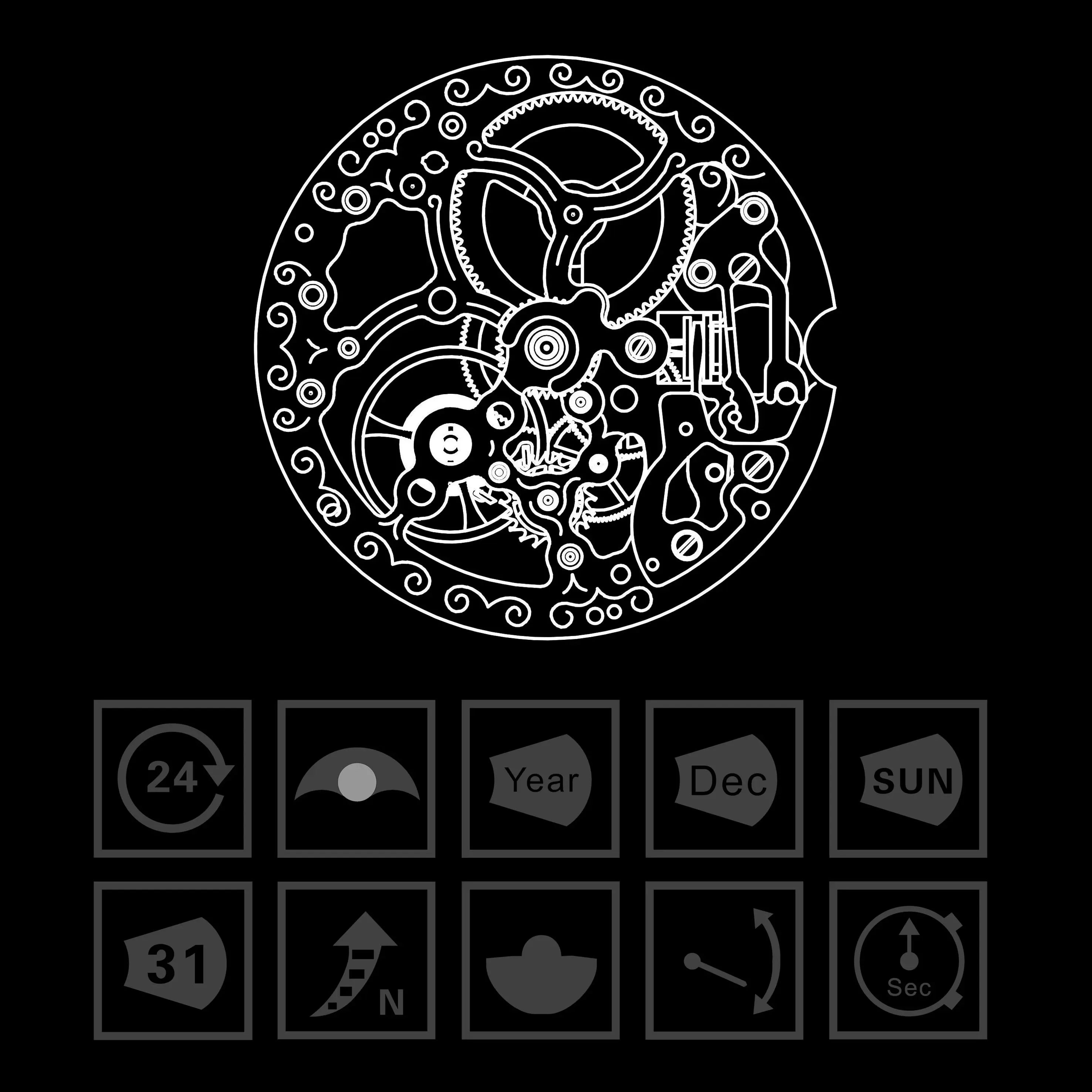 ST1601 | Automatic Movement| Skeleton Sea-Gull