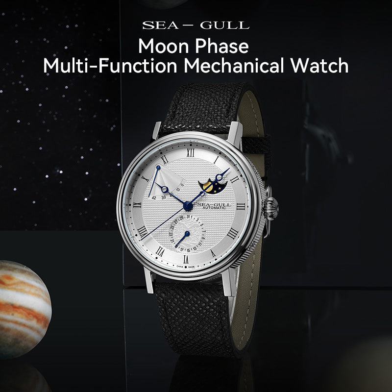Mondphase | Geschäft | Vollständiger Kalender | Energieindikator | 41mm