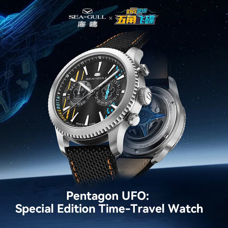 Shuke & Beita Collaboration | Pilot | Dual Time Zone | GMT | Calendar | Luminous | 43mm Sea-Gull