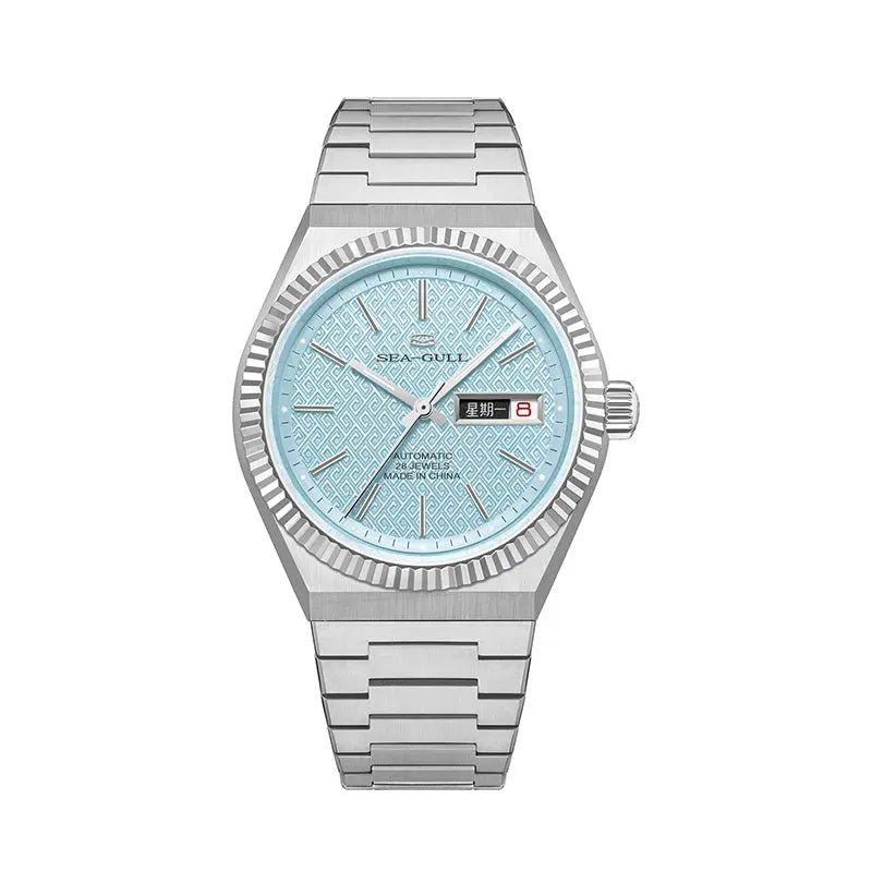 Reissue | Fluted Bezel | Day-Date Display | Ancient Cloud Motif Dial | 38mm - Sea-Gull Watch Official Store