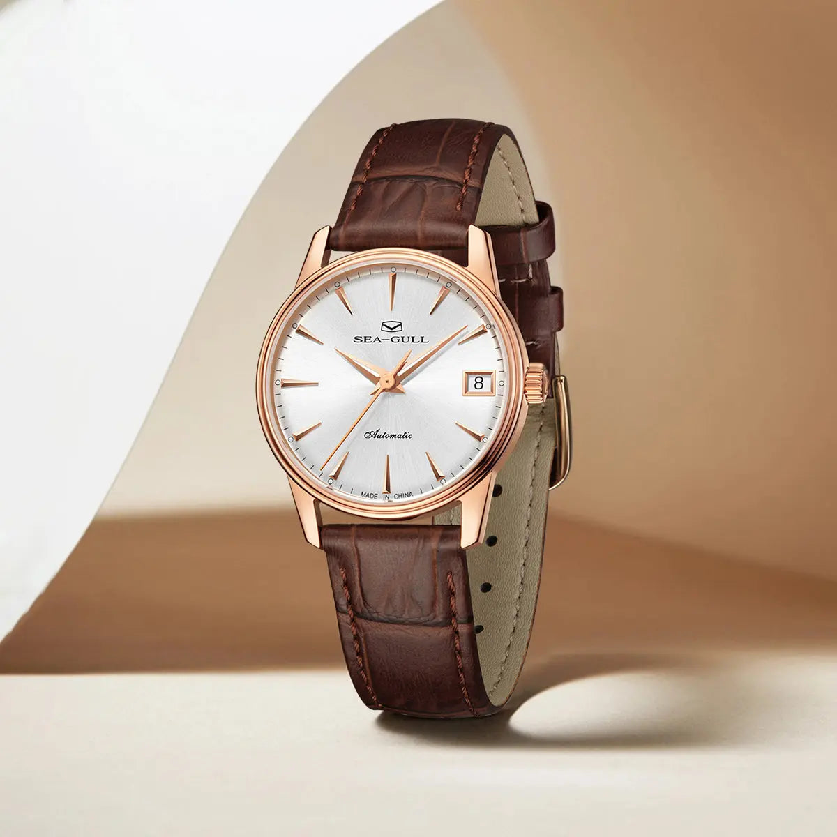 Couple Watch | 18K Gold-plated | Business | Calendar | 38mm/31mm Sea-Gull Watch Official Store