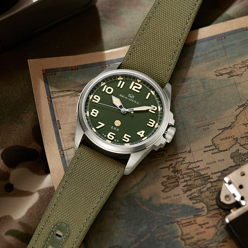 Vintage | Orologio Militare | Luminoso | 100m Impermeabile | Pilota | 43mm