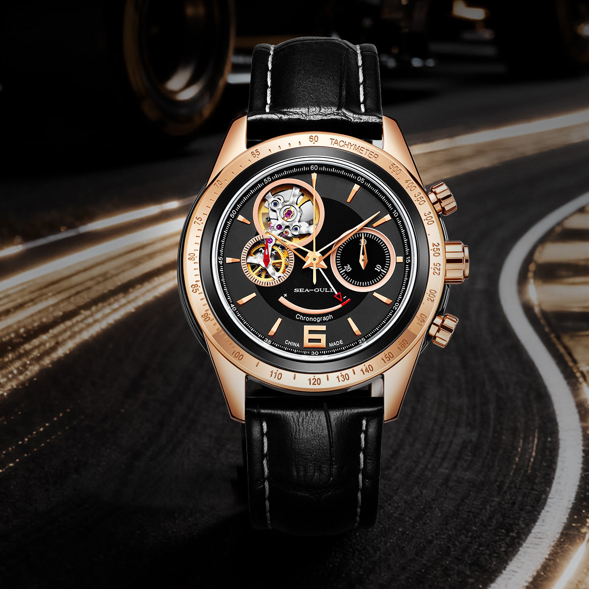 Racing | Chronograph | Three-eyed |Skeleton Balance | 42mm