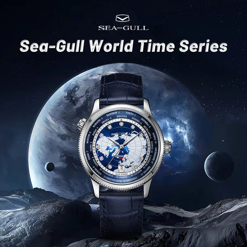 GMT | World Time | Dual Time Zone | Calendar | 41mm - Sea-Gull Watch Official Store