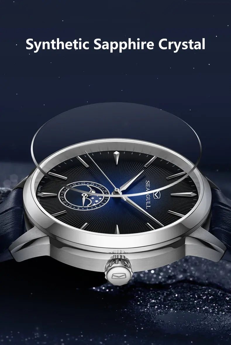 Moon Phase | Sub-dial | Sunray Pattern | Business | 39.5mm - Sea-Gull Watch Official Store