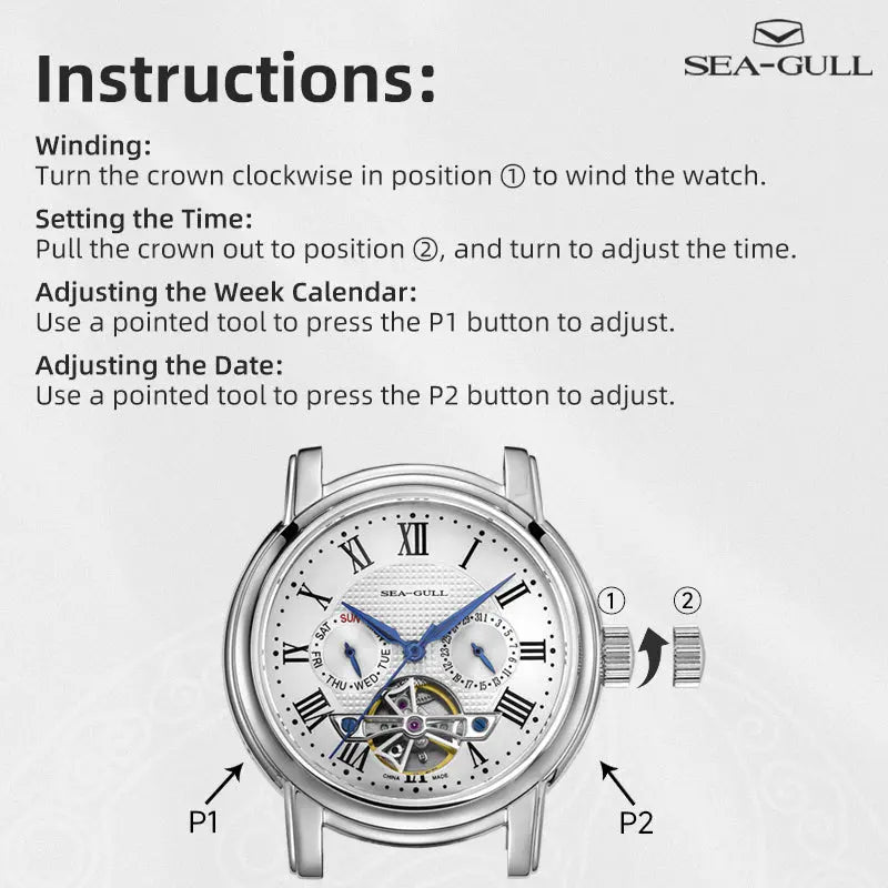Flywheel Series | Skeleton | Complete Calendar | 42mm Sea-Gull