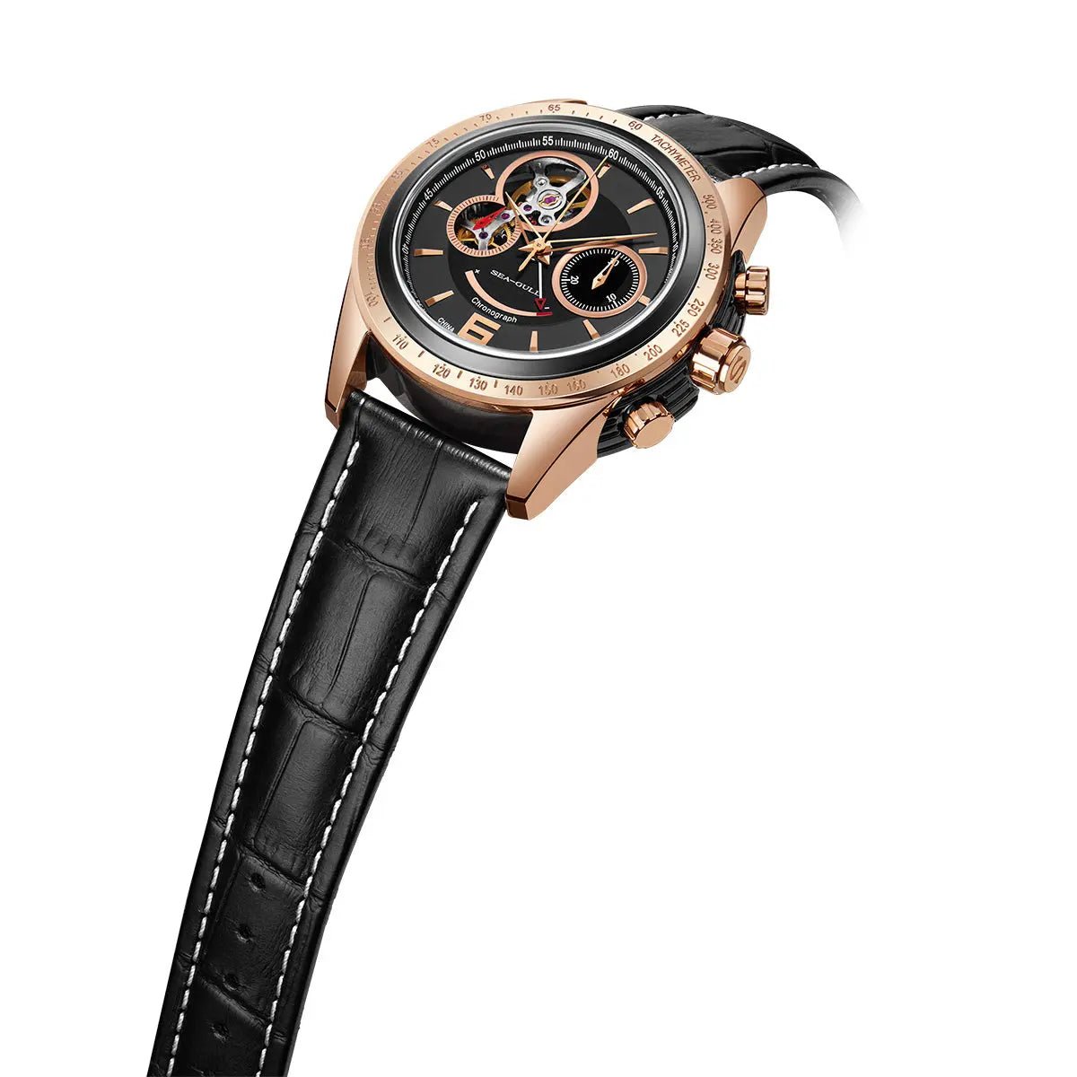 Racing | Cronografo | Tre contatori | Bilanciere scheletrato | Orologio Sea-Gull 42mm Store ufficiale