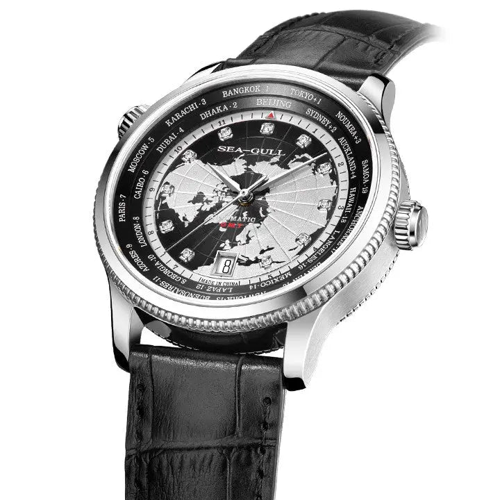 GMT | World Time | Dual Time Zone | Calendar | 41mm Sea-Gull