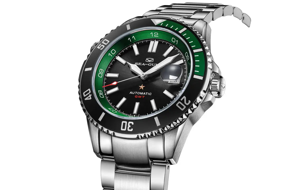 Ocean Series | Dual Time Zone | GMT | 200M Waterproof | Luminous | Calendar | 43.5mm Sea-Gull