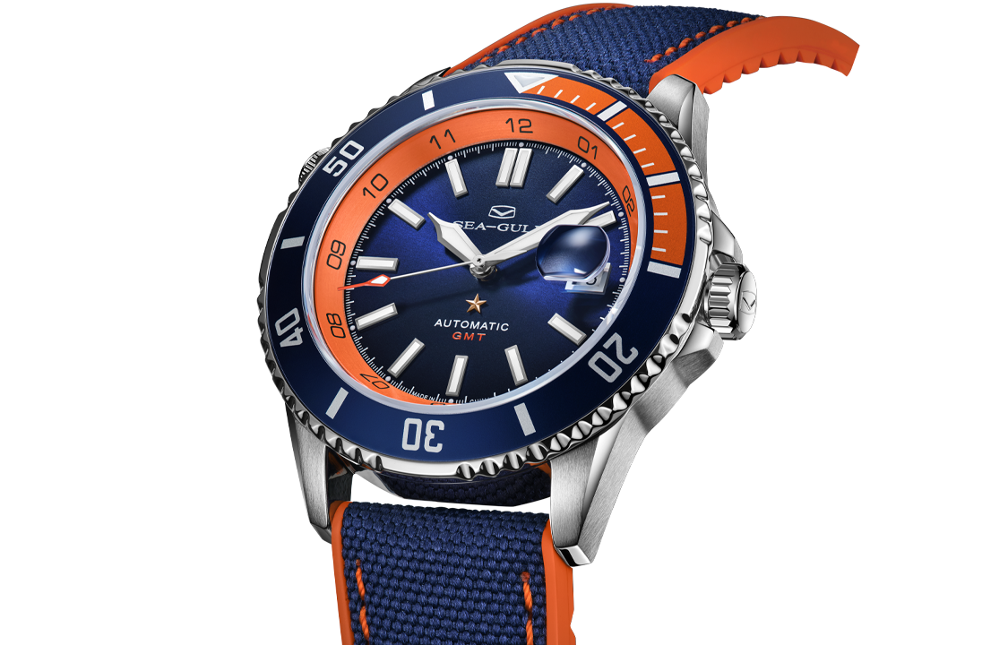 Serie Oceánica | Doble Zona Horaria | GMT | 200M Impermeable | Luminiscente | Calendario | 43.5mm