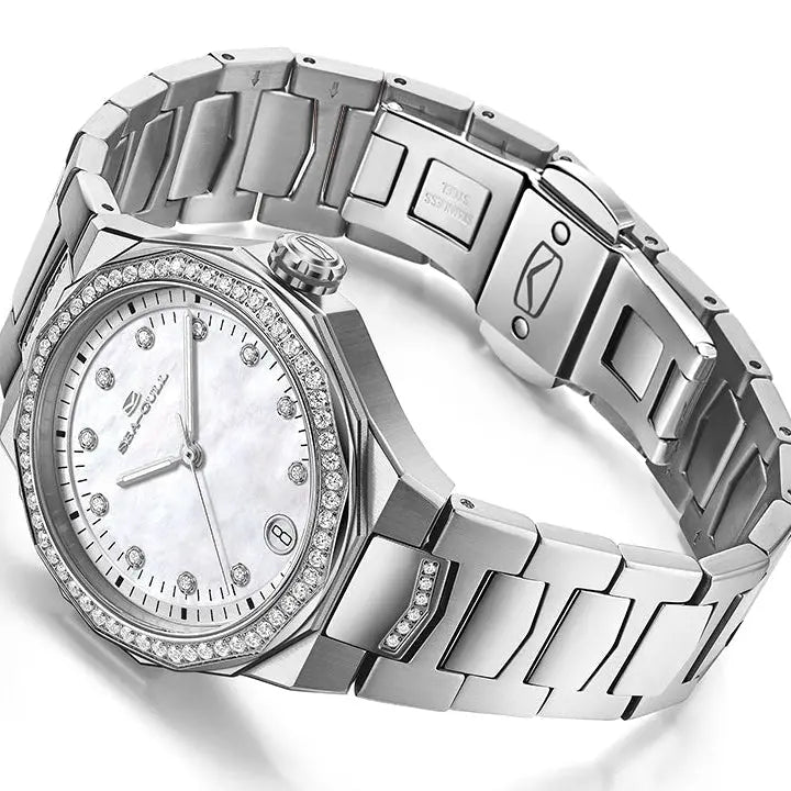 Mother-of-Pearl Dial | Calendar | Zircon | Luminous | 34mm Sea-Gull