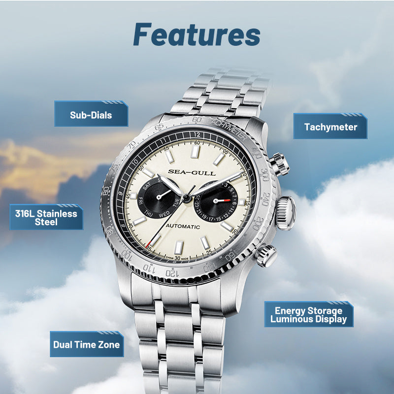 Panda Eye | GMT | Doppio Calendario | Tachimetro | 43mm
