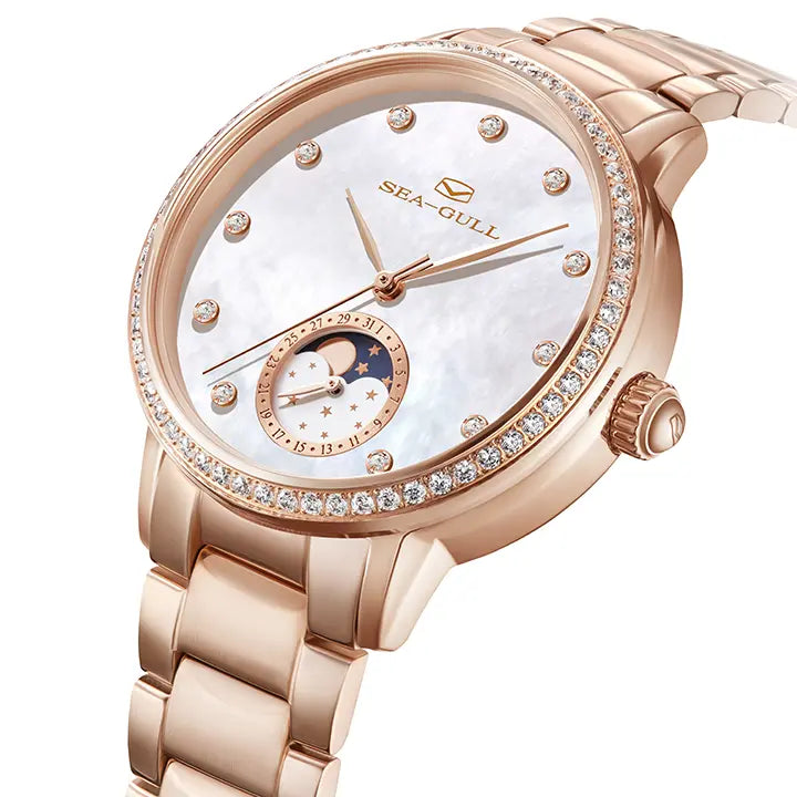 Moon Phase | Luxury | Retro | Mother-of-Pearl Dial | 34mm Sea-Gull