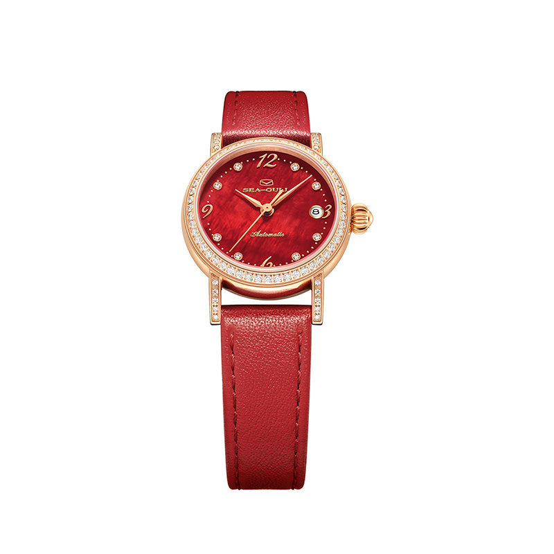 Red Mother-of-Pearl Dial | Small Dial Automatic Lady Watch | 27mm
