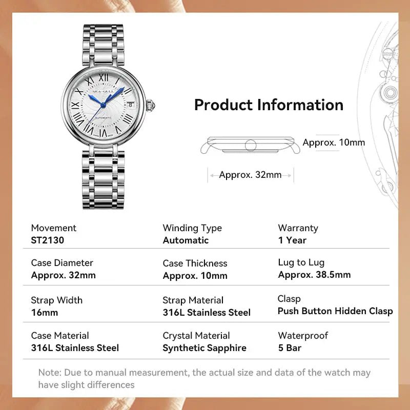 Luxury | Roman Numeral | Calendar | 32mm - Sea-Gull Watch Official Store