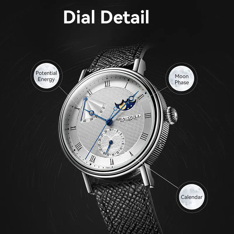 Moon Phase | Business | Complete Calendar | Energy Indicator | 41mm Sea-Gull