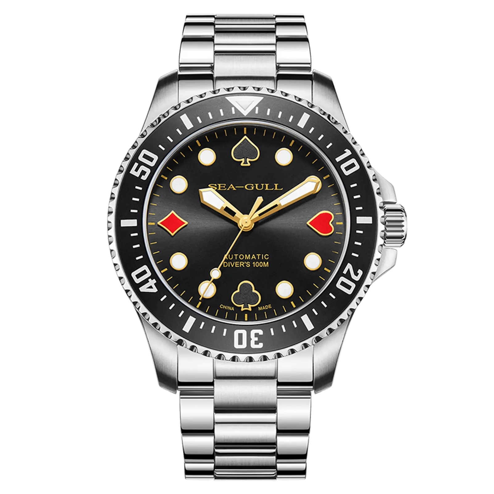オーシャンシリーズ|ダイビング|ポーカーマスター|100M防水|蓄光|44.5mm Sea-Gull