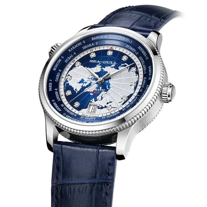 GMT | World Time | Dual Time Zone | Calendar | 41mm - Sea-Gull Watch Official Store