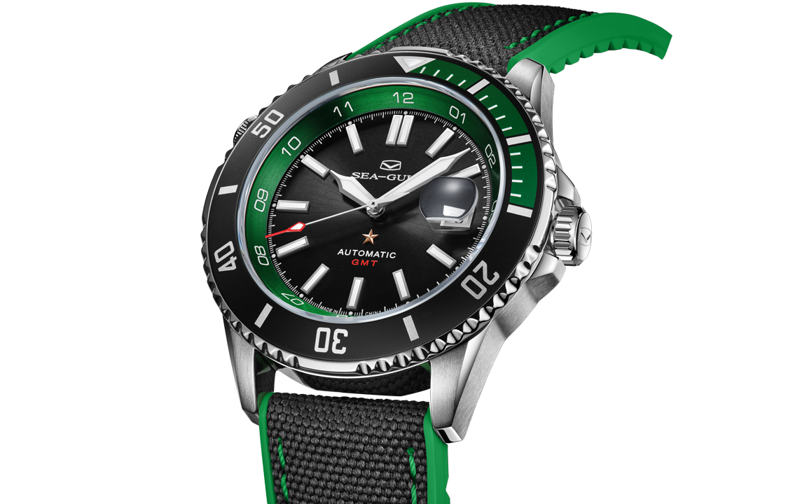 Serie Oceánica | Doble Zona Horaria | GMT | 200M Impermeable | Luminiscente | Calendario | 43.5mm