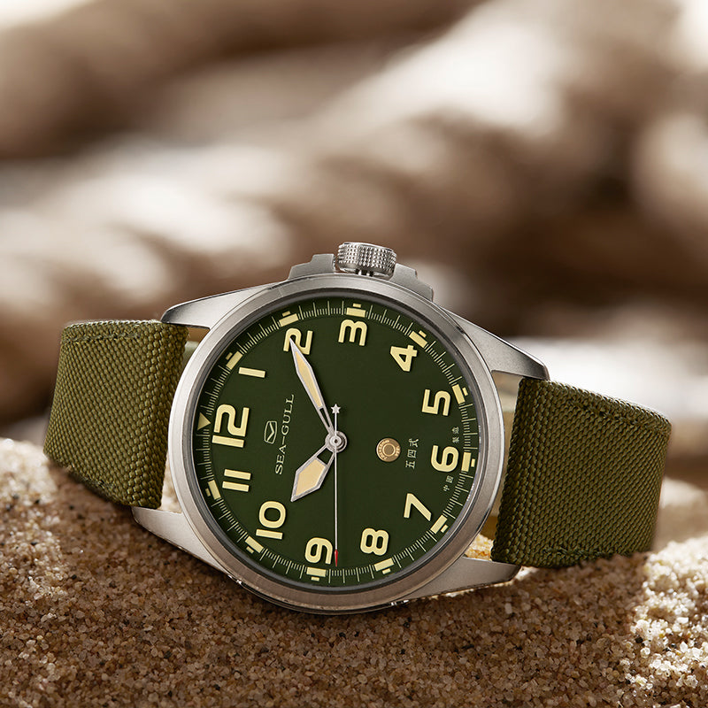 Vintage | Orologio Militare | Luminoso | 100m Impermeabile | Pilota | 43mm