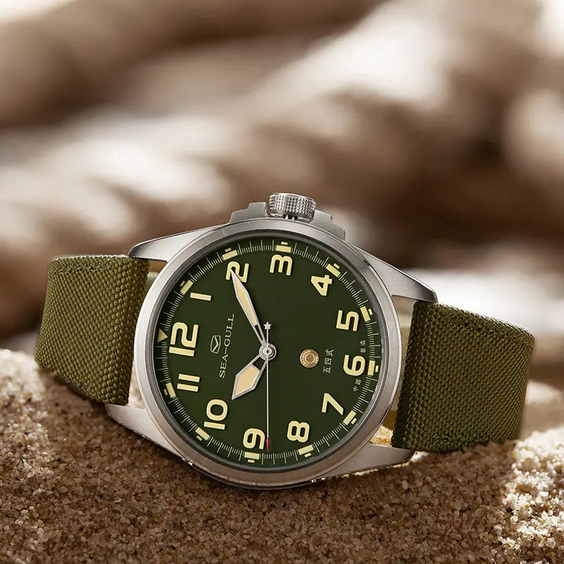 Vintage | Military Watch | Luminous | 100m Waterproof | Pilot | 43mm Sea-Gull