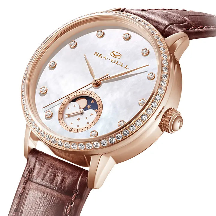Moon Phase | Luxury | Retro | Mother-of-Pearl Dial | 34mm Sea-Gull