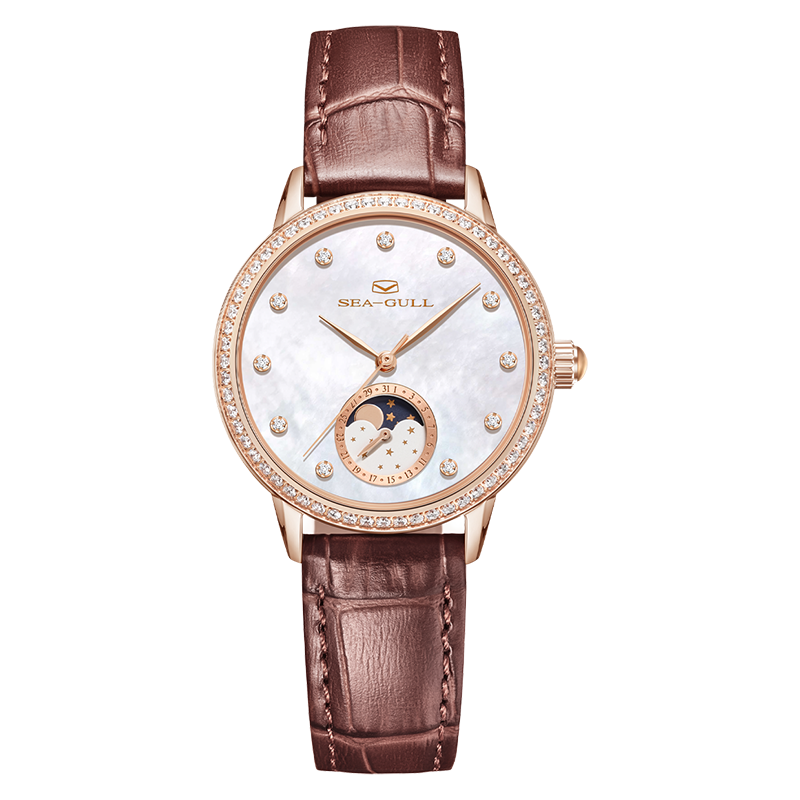 Mondphase | Luxus | Retro | Perlmutt-Zifferblatt | 34mm