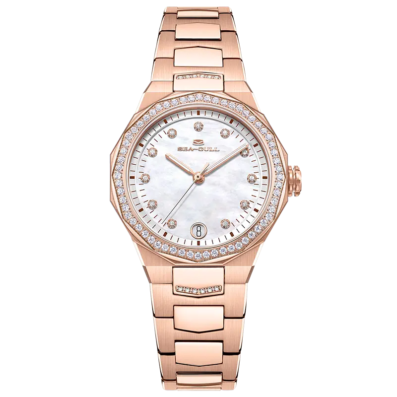 Mother-of-Pearl Dial | Calendar | Zircon | Luminous | 34mm Sea-Gull