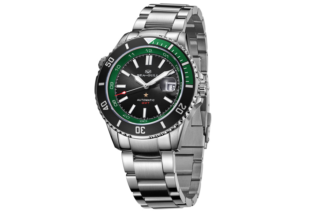 Serie Oceánica | Doble Zona Horaria | GMT | 200M Impermeable | Luminiscente | Calendario | 43.5mm