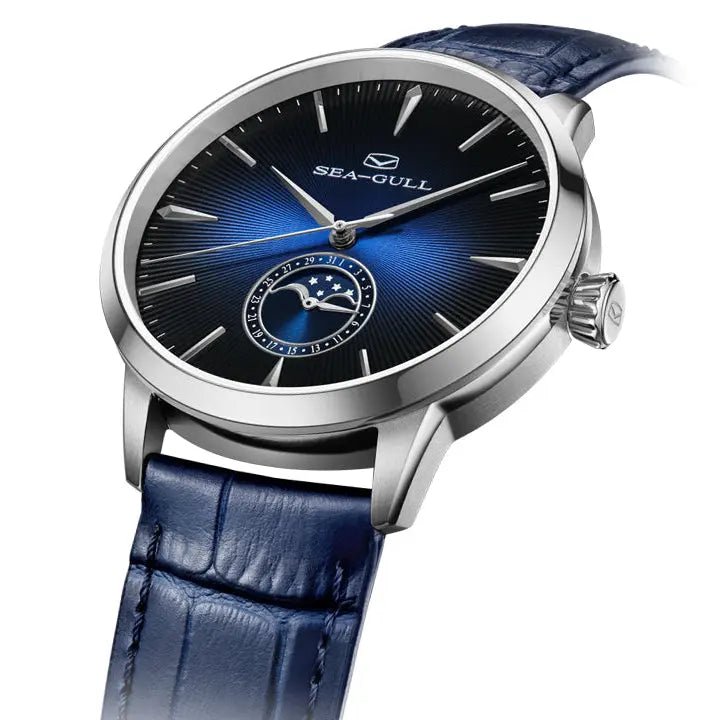 Moon Phase | Sub-dial | Sunray Pattern | Business | 39.5mm - Sea-Gull Watch Official Store