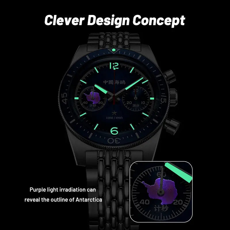 1984 Antarctic Expedition | Vintage | 150M Waterproof | Chronograph | 40mm Sea-Gull