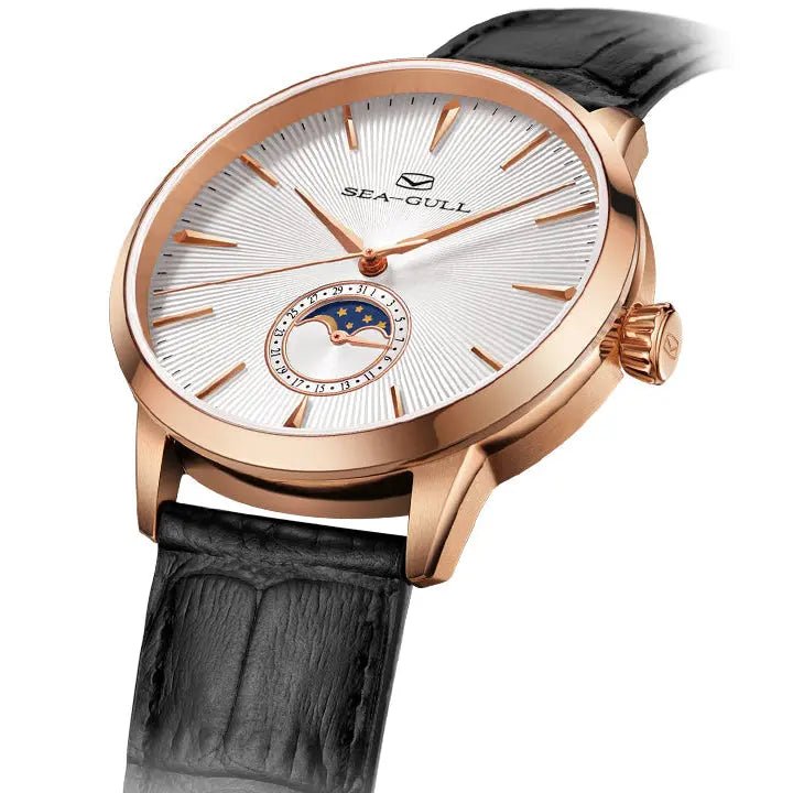 Moon Phase | Sub-dial | Sunray Pattern | Business | 39.5mm - Sea-Gull Watch Official Store