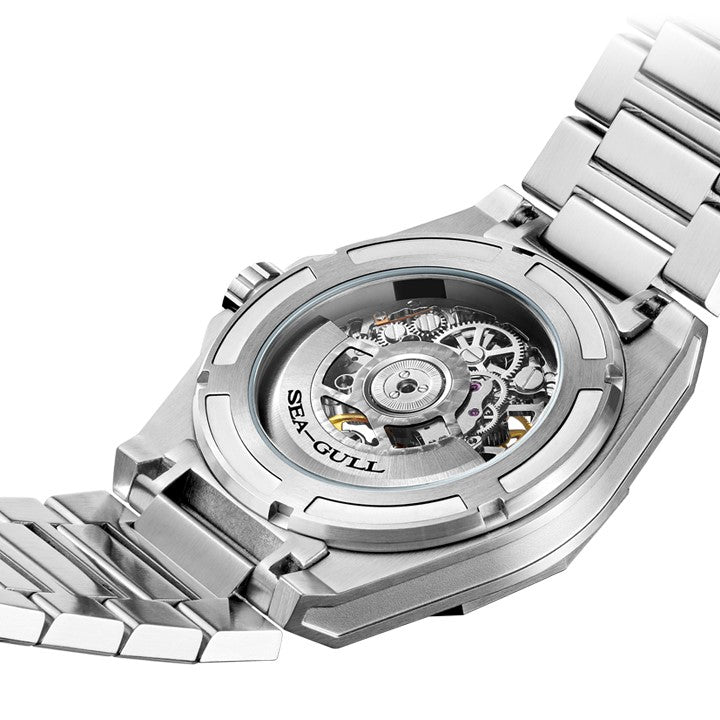 Série Edge | Squelette | Bracelet en acier inoxydable | 42mm