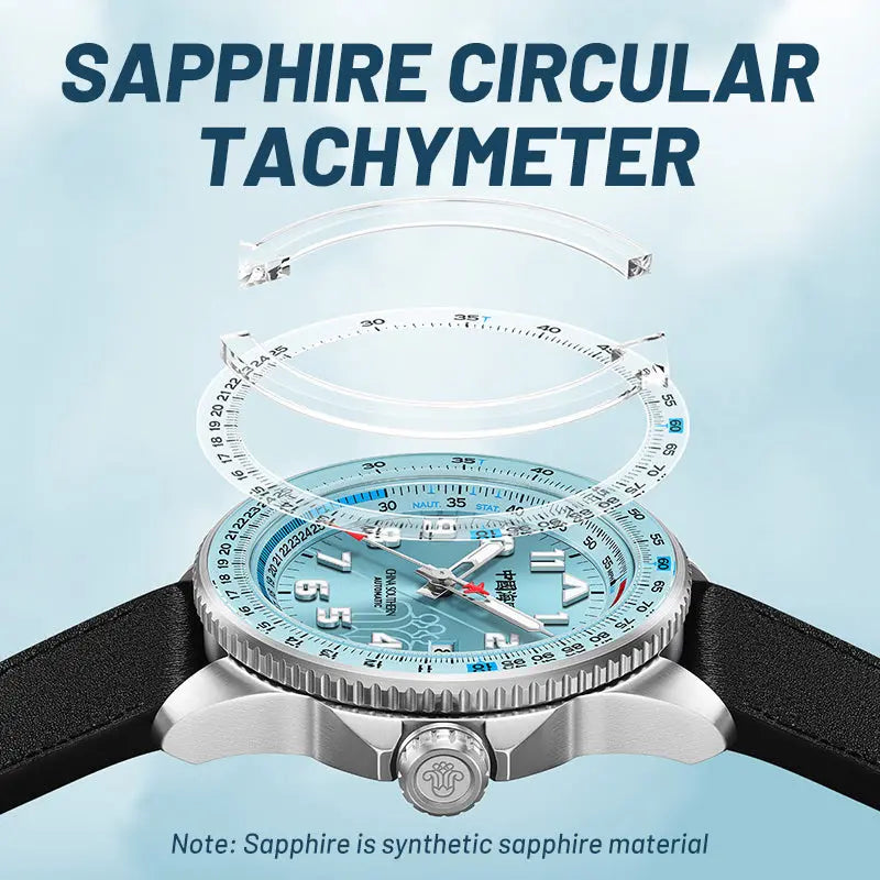 Csair Collaboration | Sky Series | Tachymeter | Luminous | Pilot | 42mm Sea-Gull