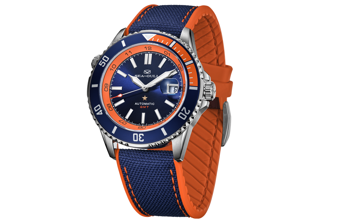 Serie Oceánica | Doble Zona Horaria | GMT | 200M Impermeable | Luminiscente | Calendario | 43.5mm