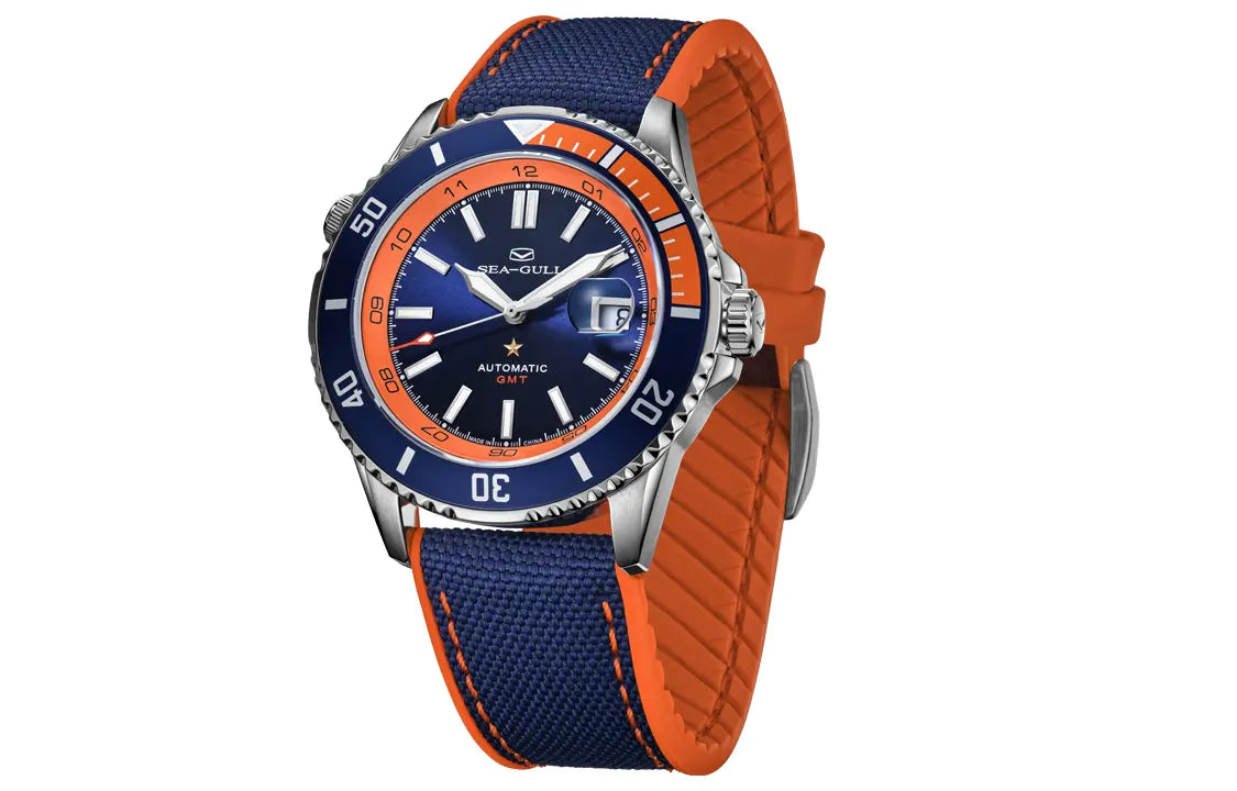 Ocean Series | Dual Time Zone | GMT | 200M Waterproof | Luminous | Calendar | 43.5mm Sea-Gull