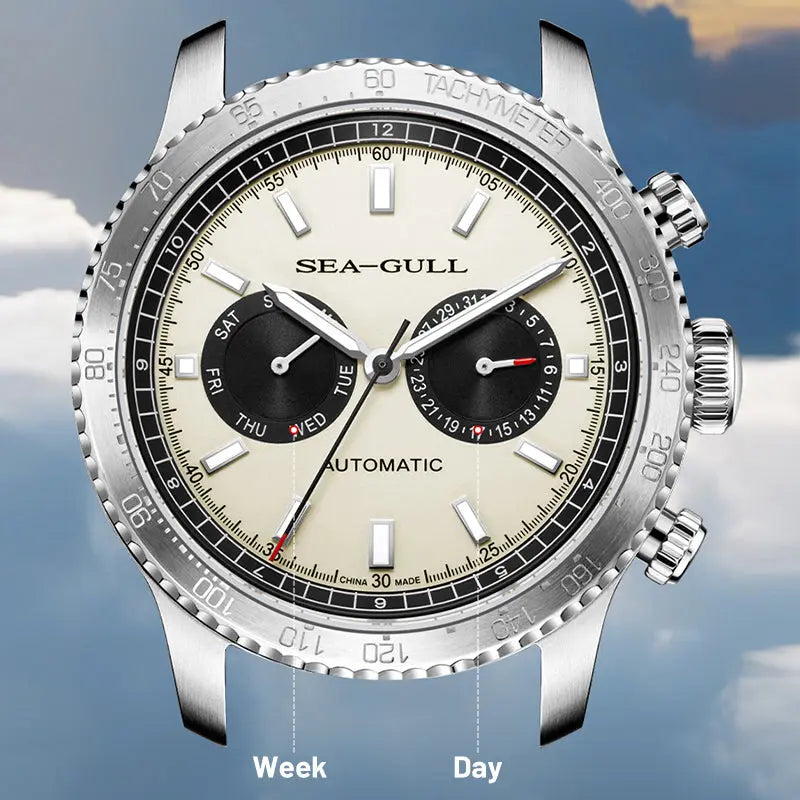 Panda Eye | GMT | Dual Calendar | Tachymeter | 43mm Sea-Gull