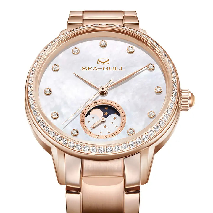 Moon Phase | Luxury | Retro | Mother-of-Pearl Dial | 34mm Sea-Gull